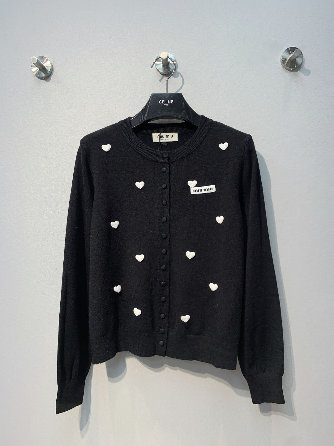 Miumiu 2026 Heart Motifs Cardigan Wool 421231