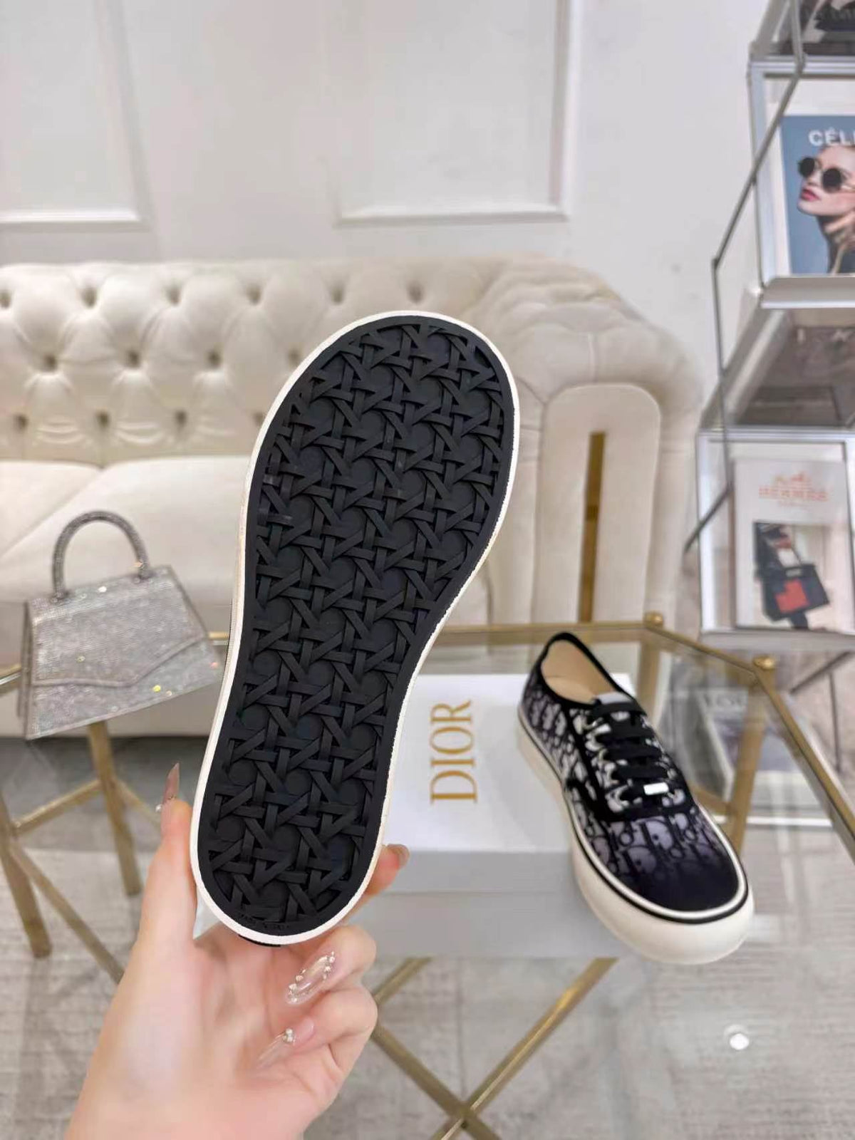 CD 26s Low Top Sneakers Black Dior Oblique Canvas 374925