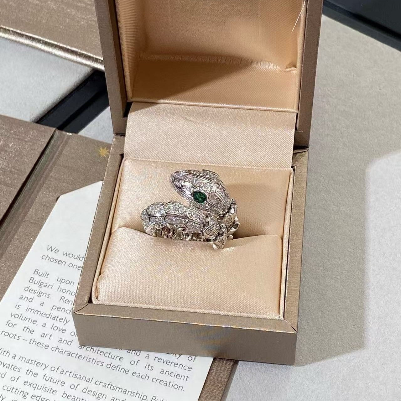 Serpenti White Crystal Ring 354697