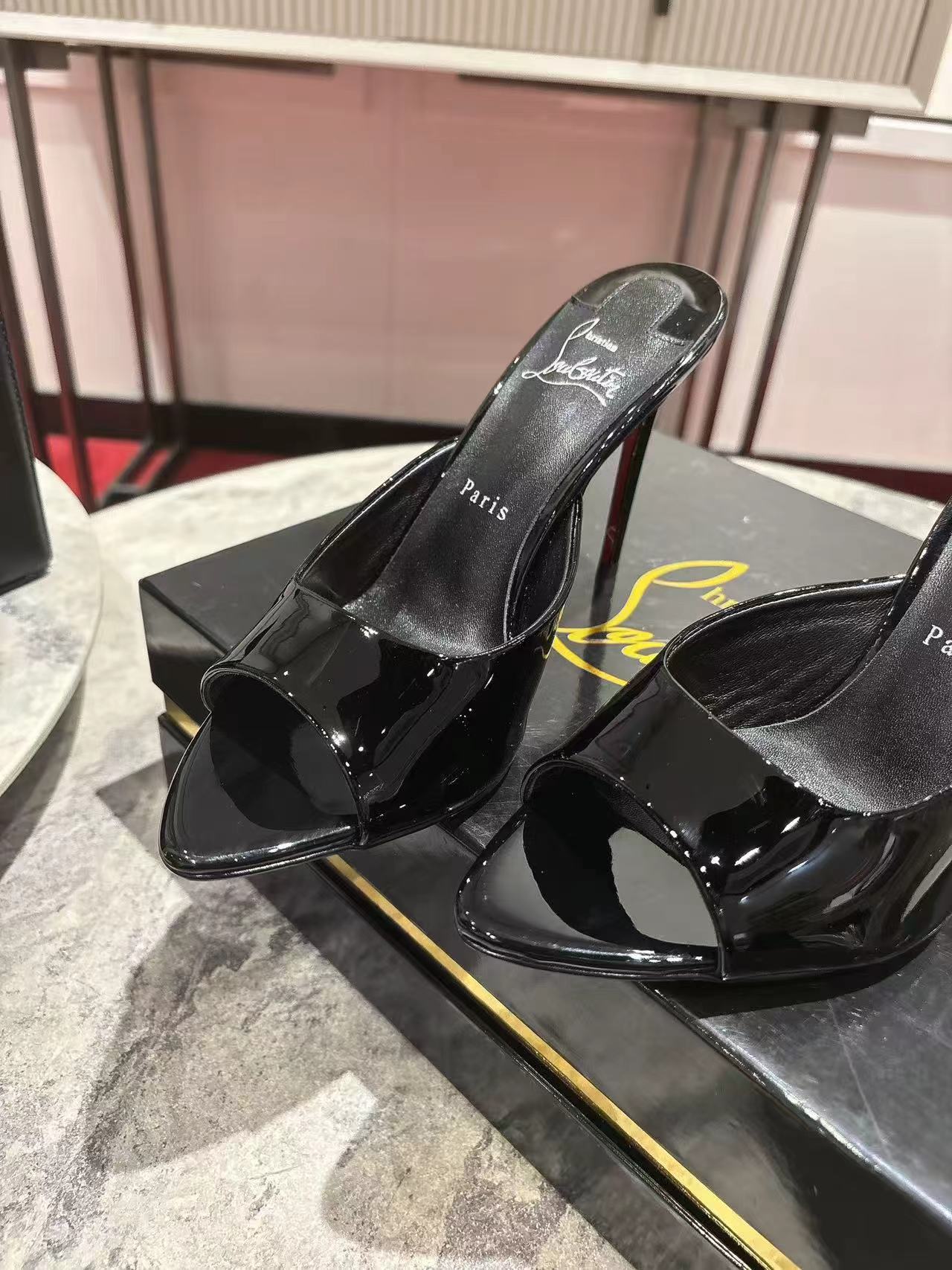 CL Miss Z 80 Mule Black Patent Leather