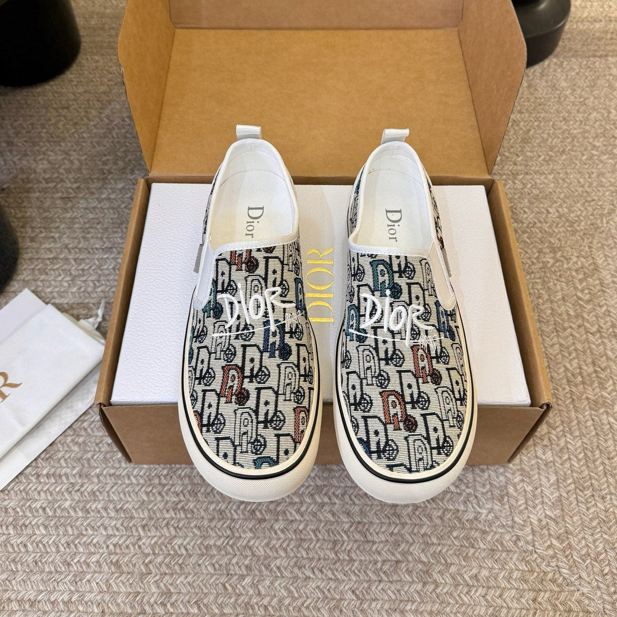 Dior 26s Walk'n'Dior Slip-On Sneakers Multicolor Dior Oblique Embroidered Canvas Style 01