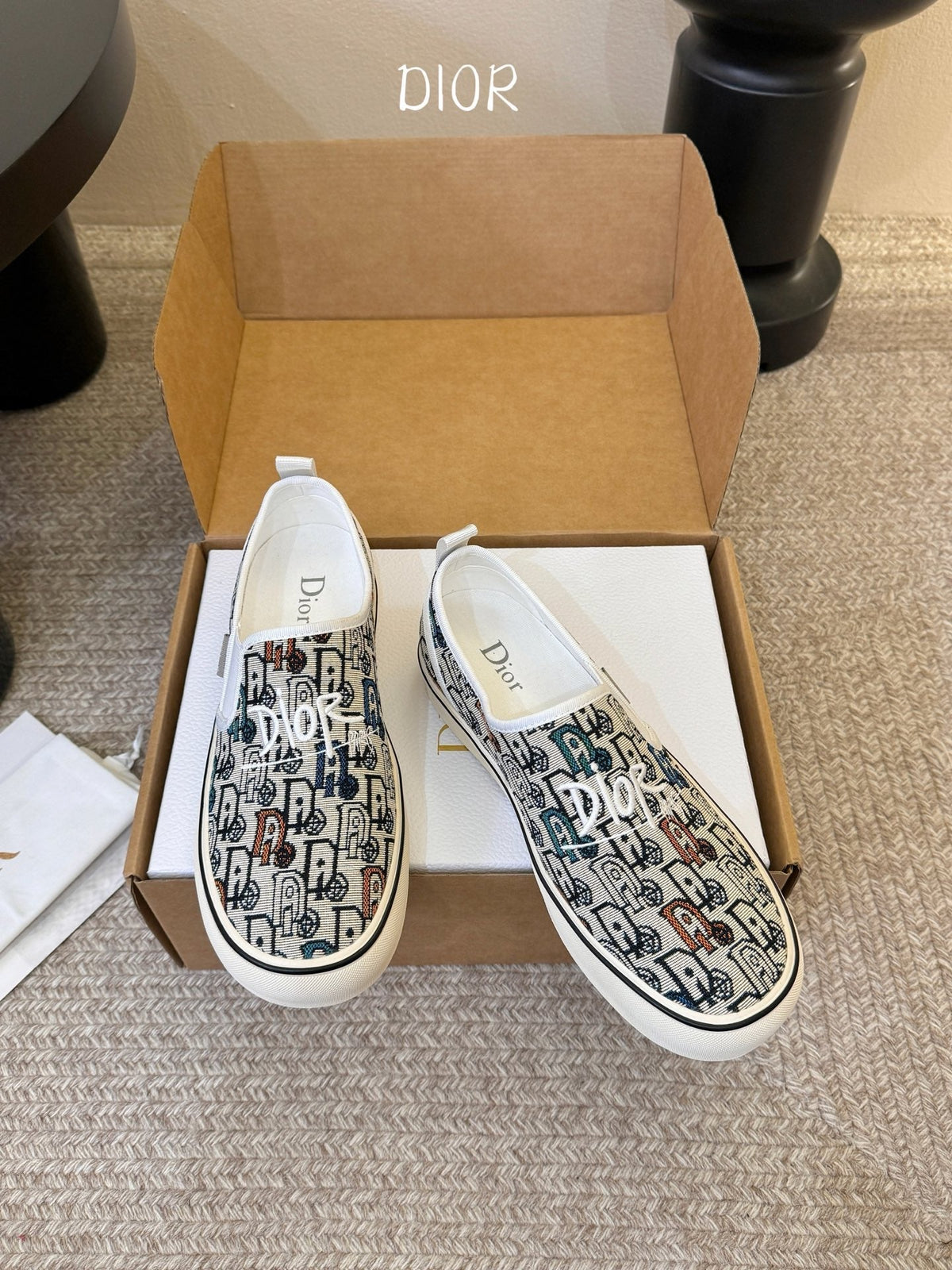 Dior 26s Walk'n'Dior Slip-On Sneakers Multicolor Dior Oblique Embroidered Canvas Style 01