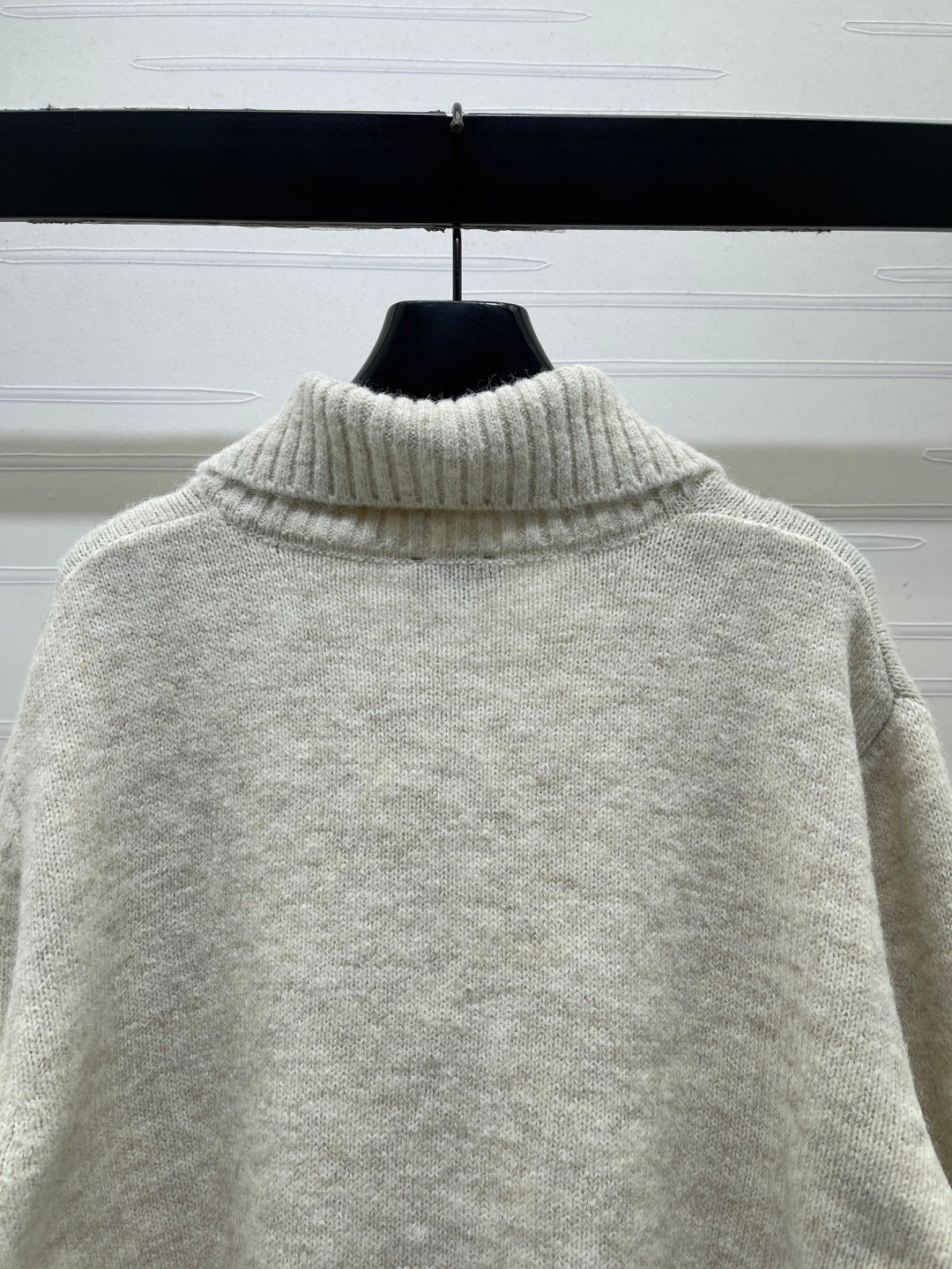 CC 26FW Textured-Trim Zip-Up Sweater CC Logo Cashmere 274028