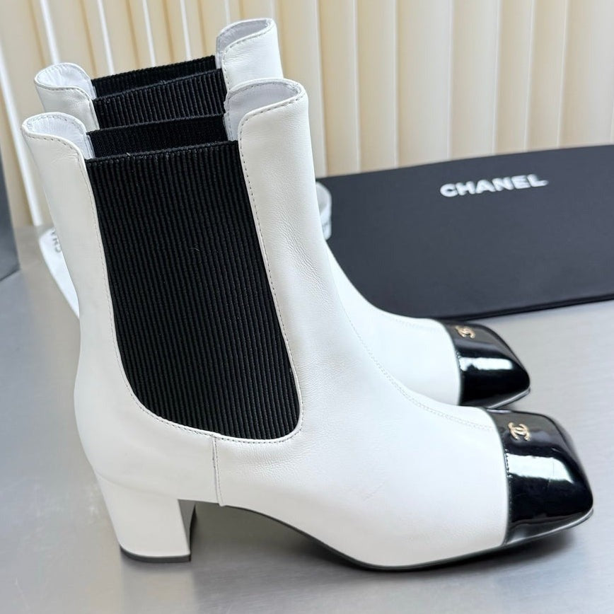 Chanel 2026 Double C Logo Ankle Boots Suede Leather 123400