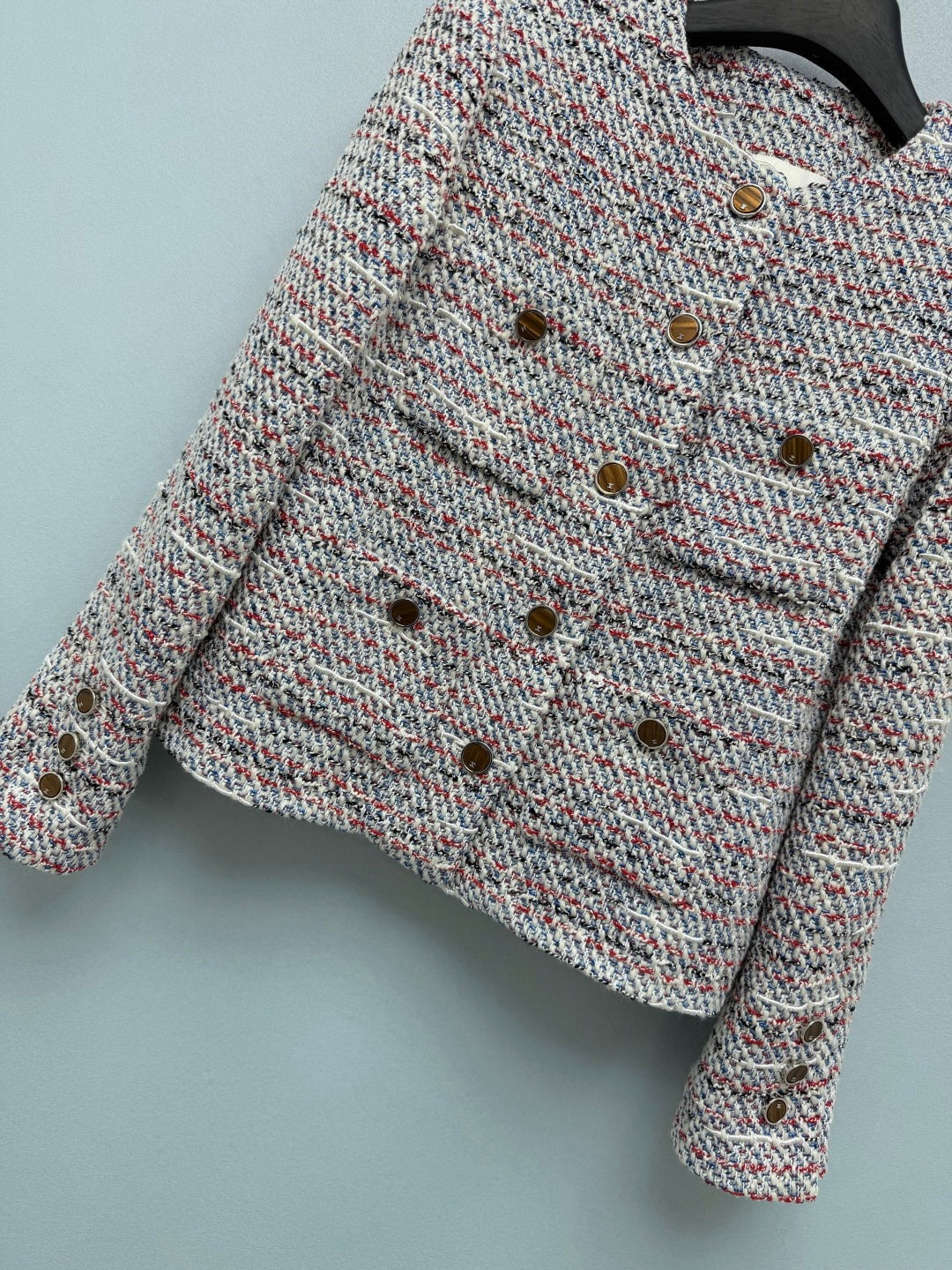 CC 26FW Tweed Jacket White Blue Red Cotton 274314