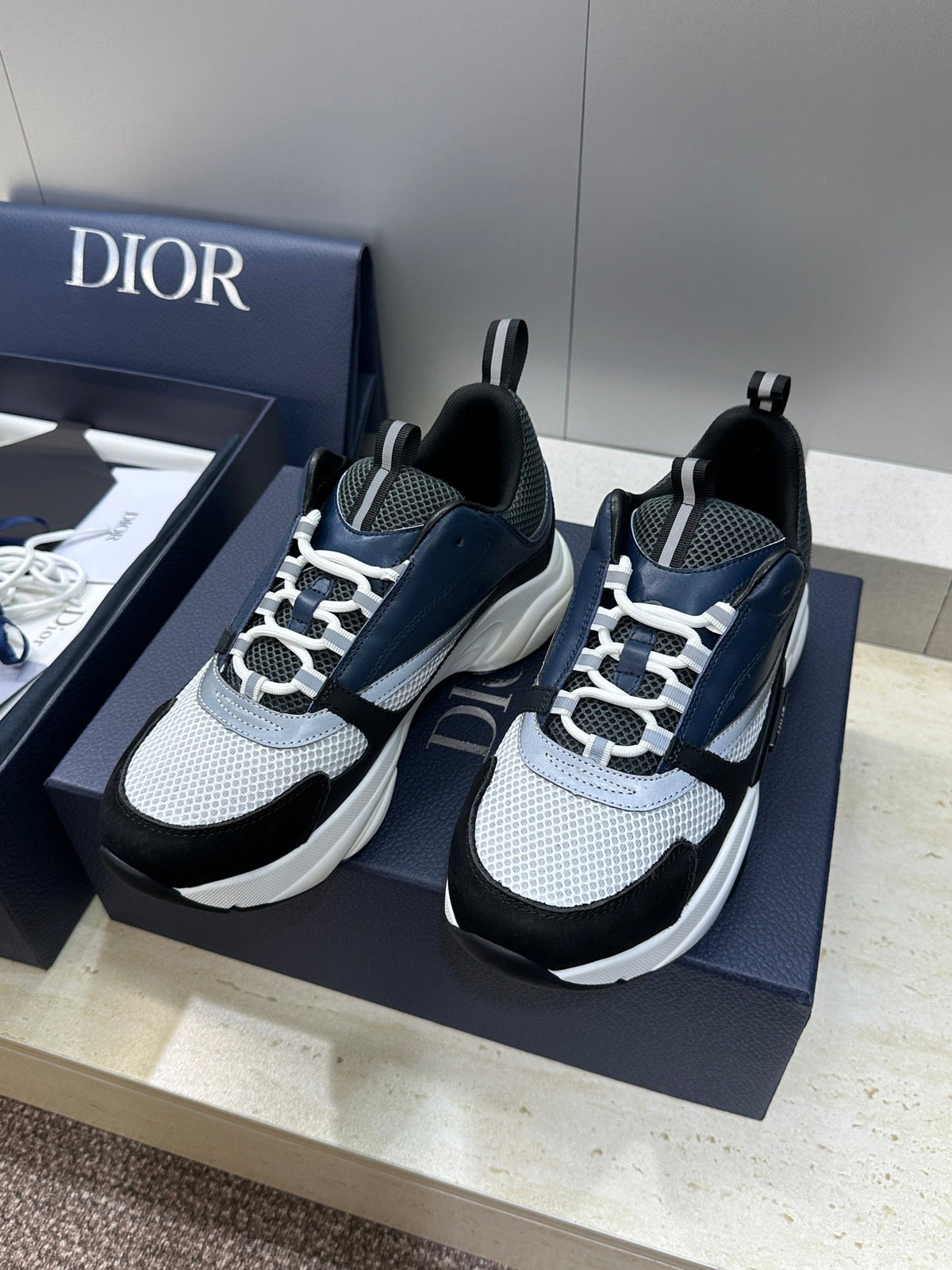 CD 26s Men B22 Sneakers Navy Black White Grey Mesh 194852
