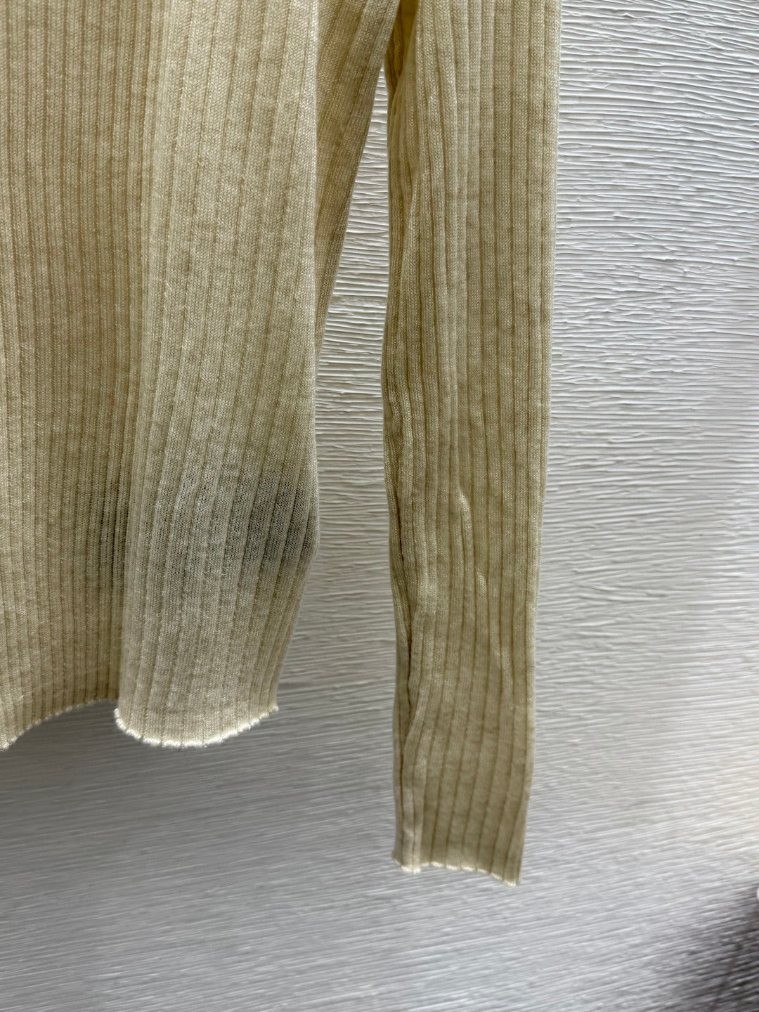 YSL 26FW Ribbed Knit Polo Sweater Gold-Tone YSL Logo Wool 313375