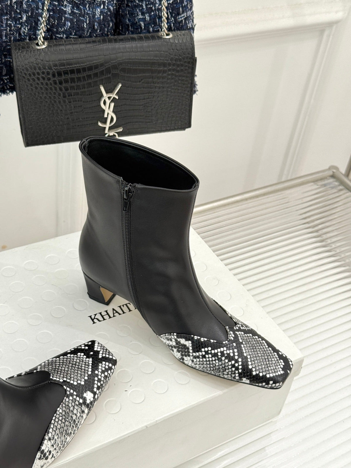 Khaite 26s Arizona Booties 4cm Python Leather 175072