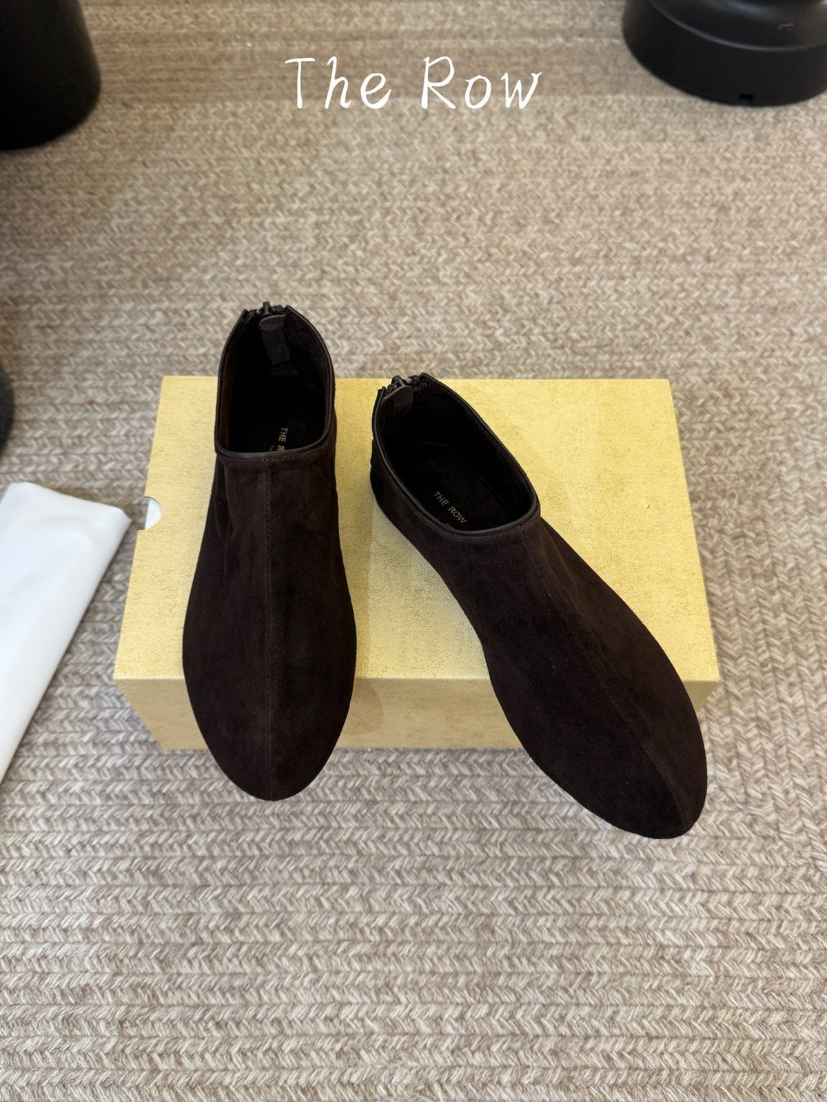 TR Canel Flat Boots Low-Cut Round-Toe Lambskin