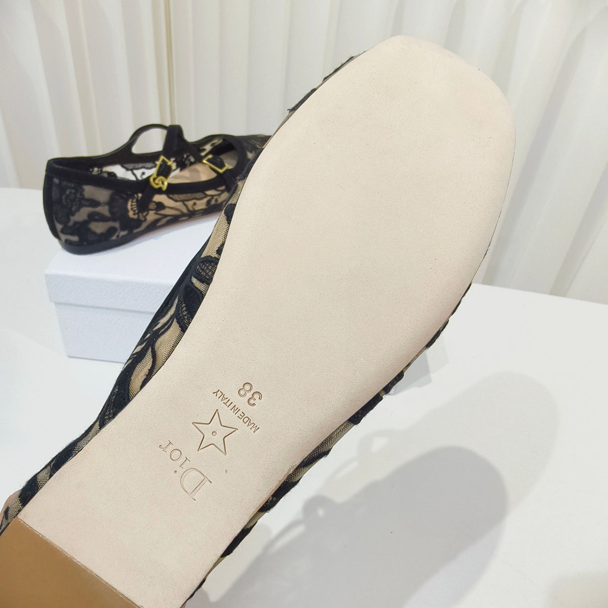 Dior 26s Mary Jane Flats Black Fabric