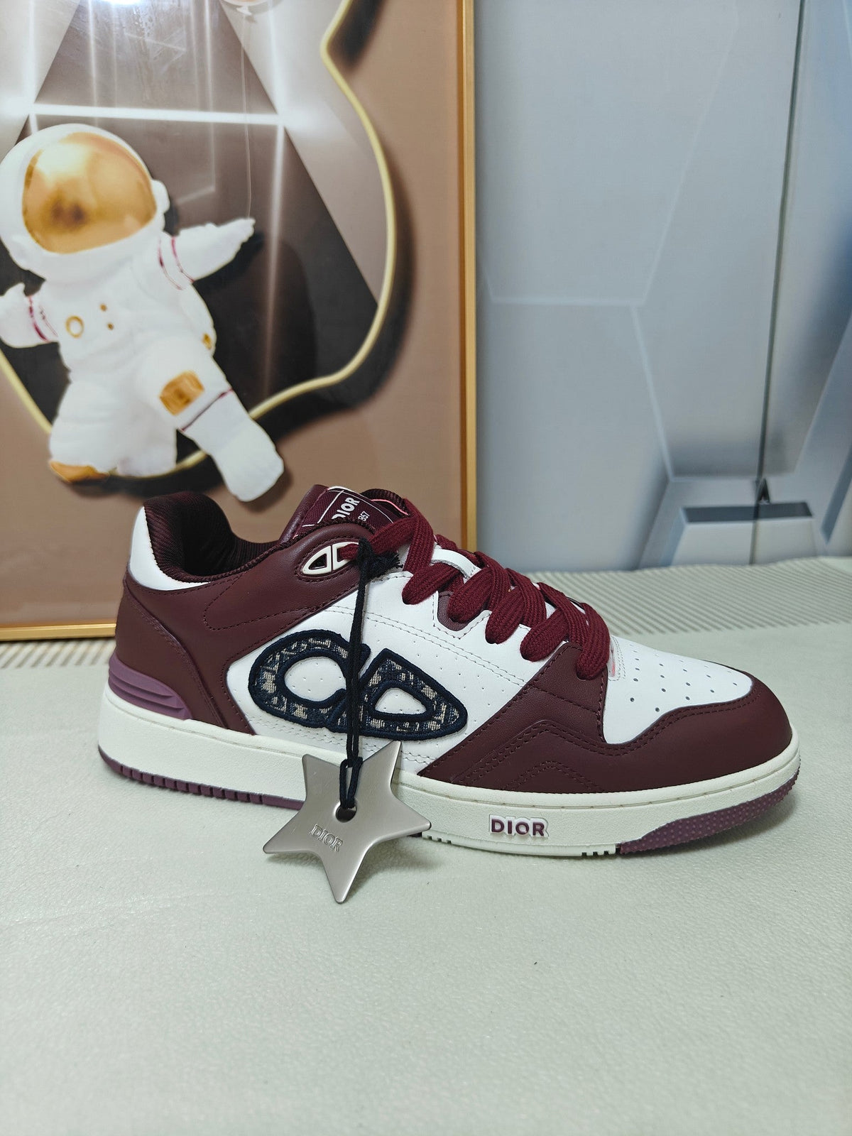CD 26s Low Top Sneaker White Burgundy Red Calfskin 529184