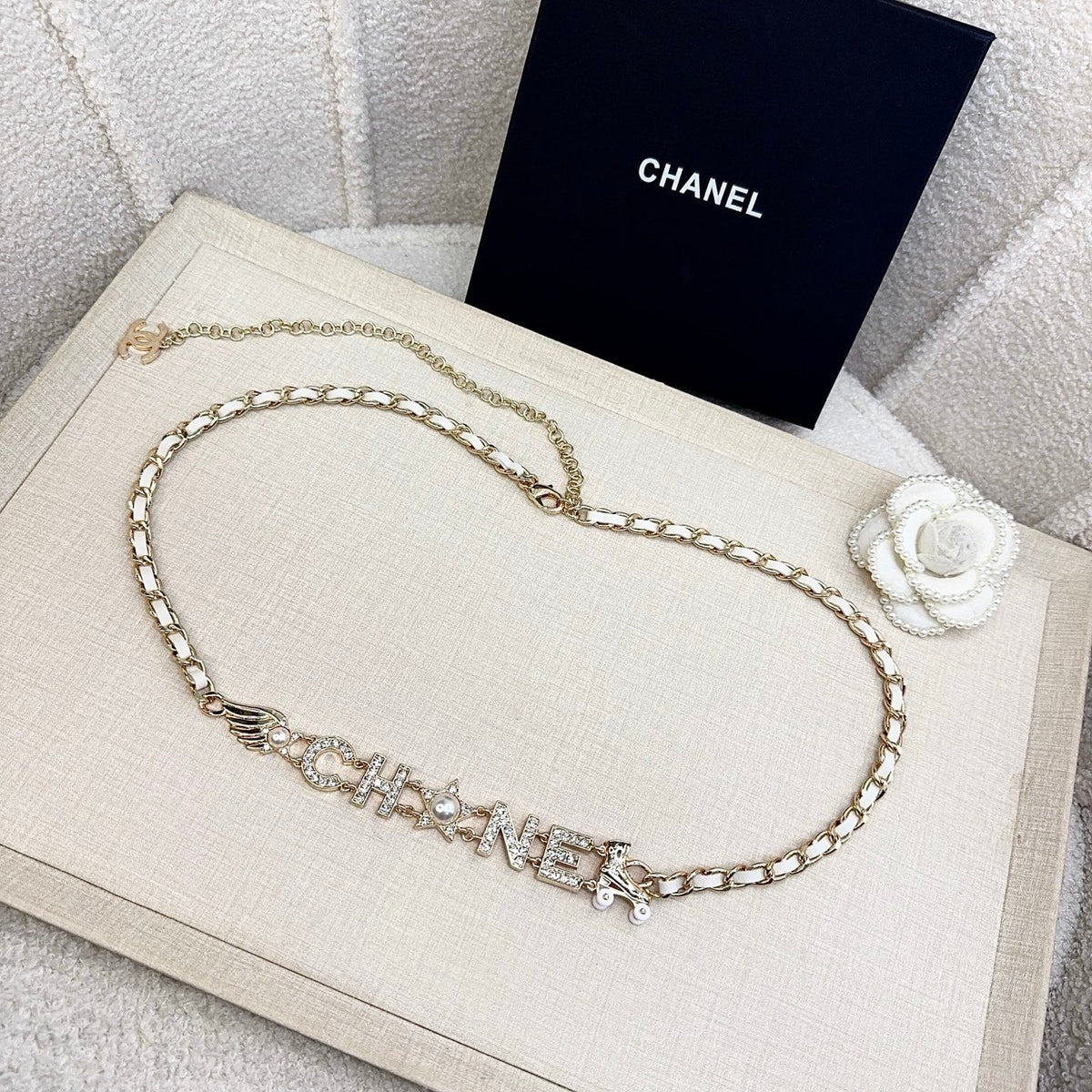 Chanel 2026 Crystal CC Logo Waist Chain Belt 219665