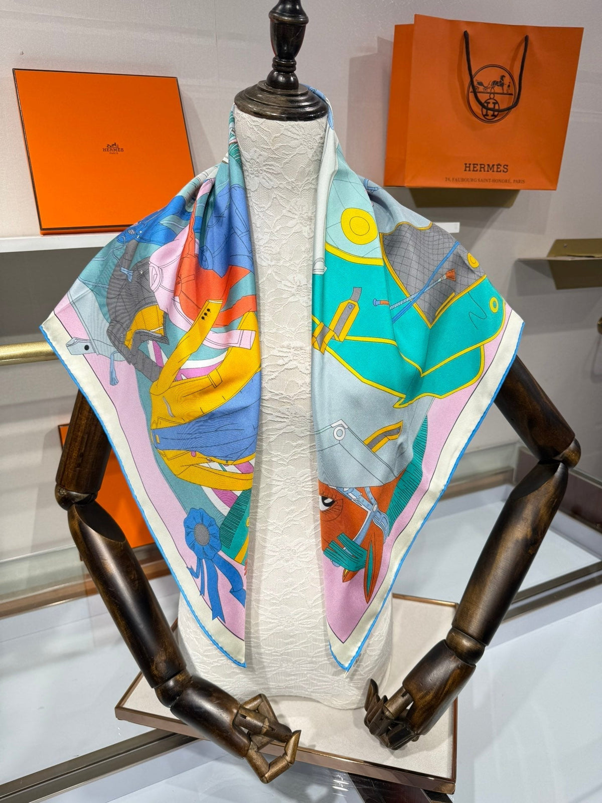 Hermès 2026 Pêle-Mêle Scarf 90cm Colorful Silk 218413