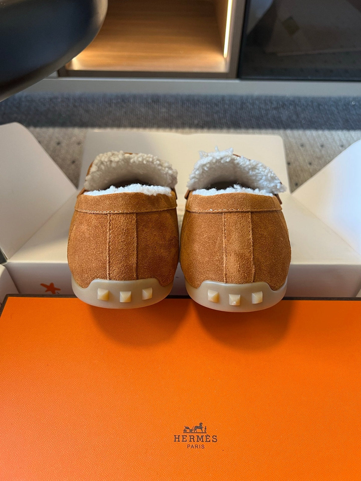 HM 26S Destin Loafers Cognac Brown Suede