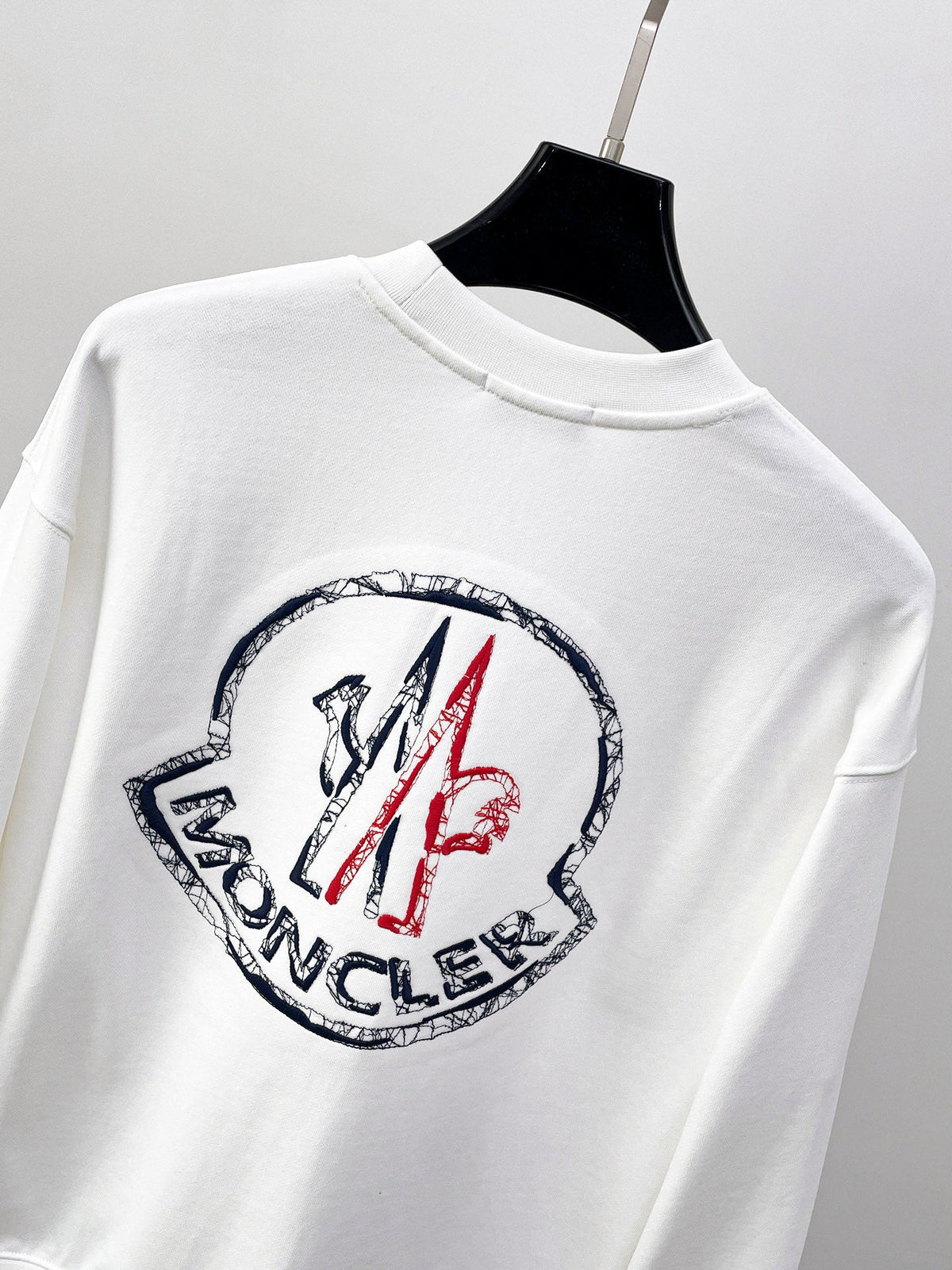 Moncler 26s Men Crewneck Sweatshirt Large Felt Logo 304851