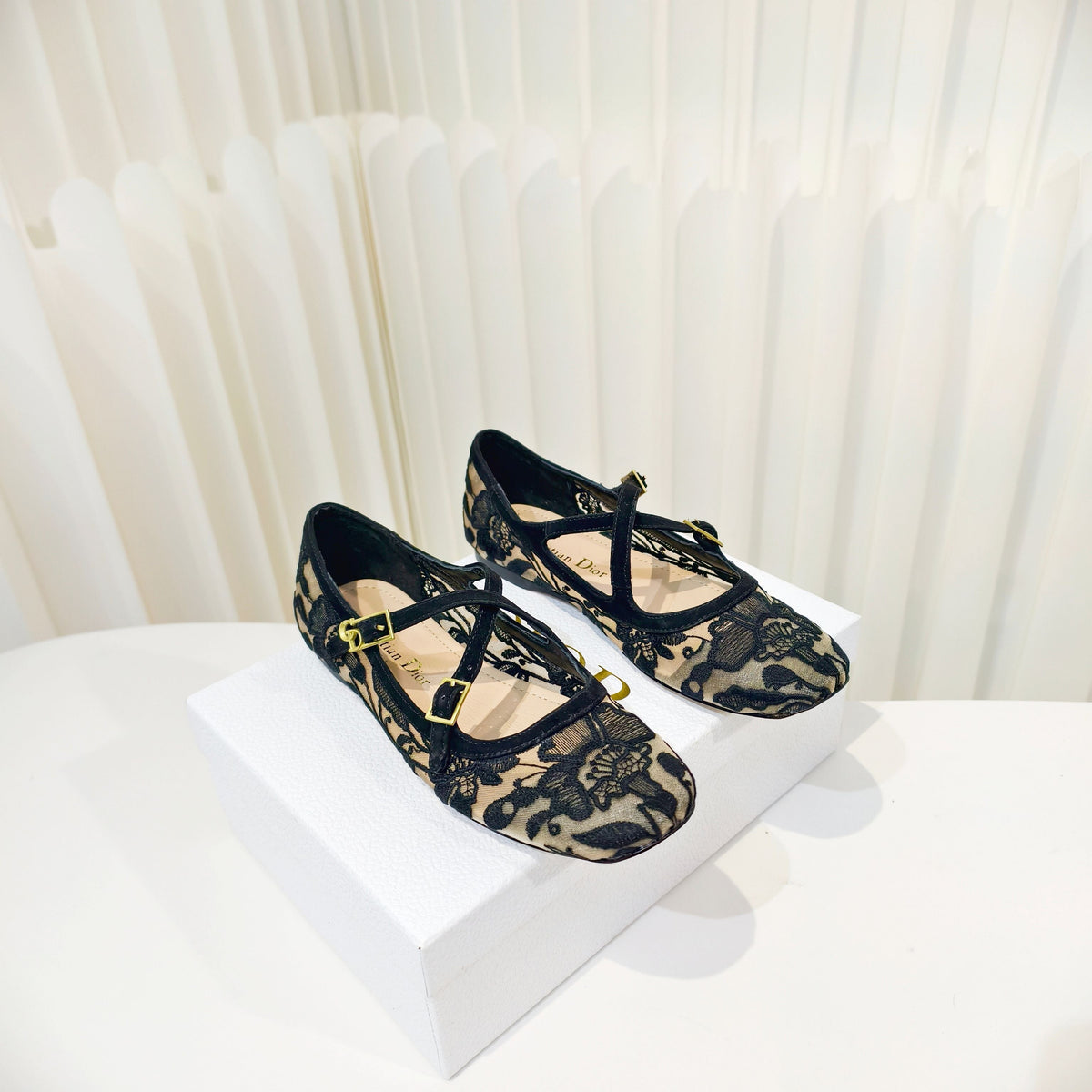 Dior 26s Mary Jane Flats Black Fabric