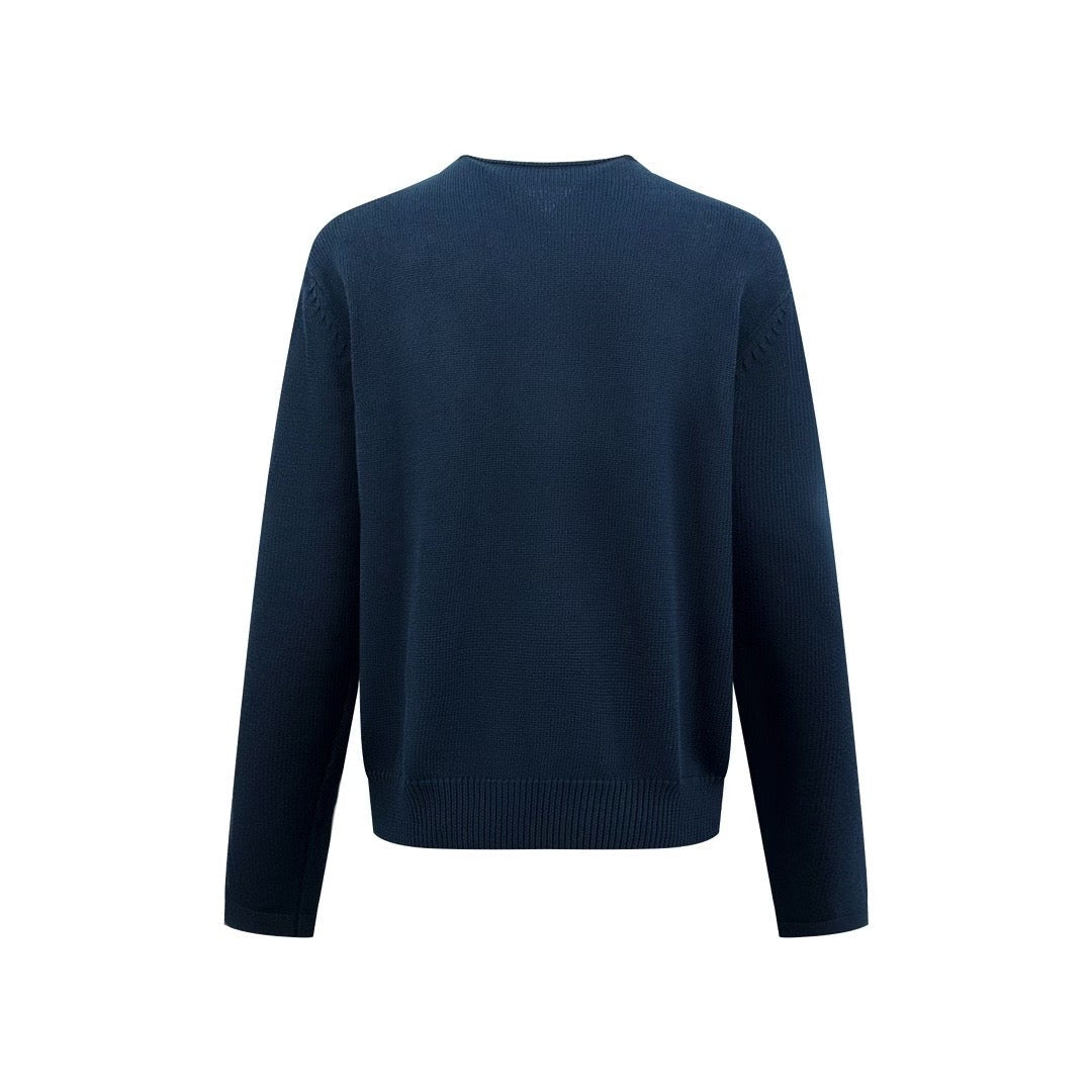Dior 26s Crewneck Sweater Navy Blue For My Real Friends Men