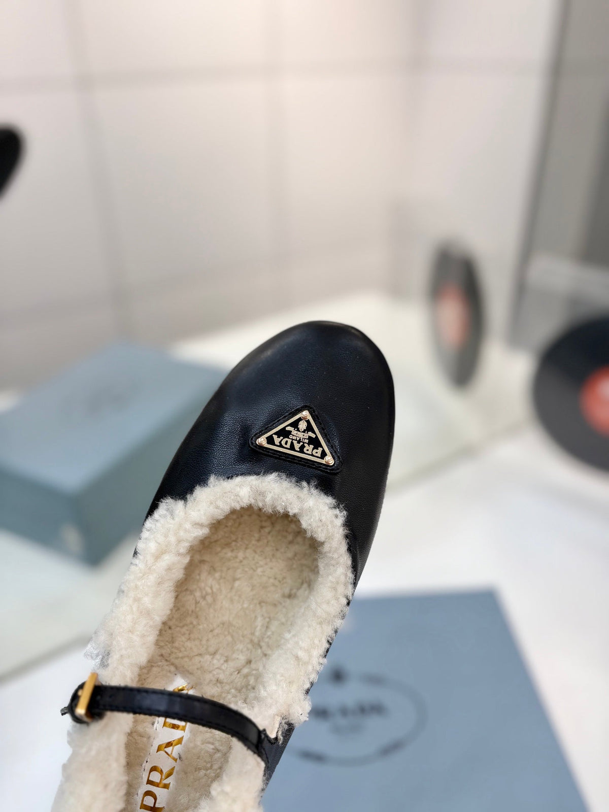 Prada 2026 Ballet Flat Suede Leather Wool 166108