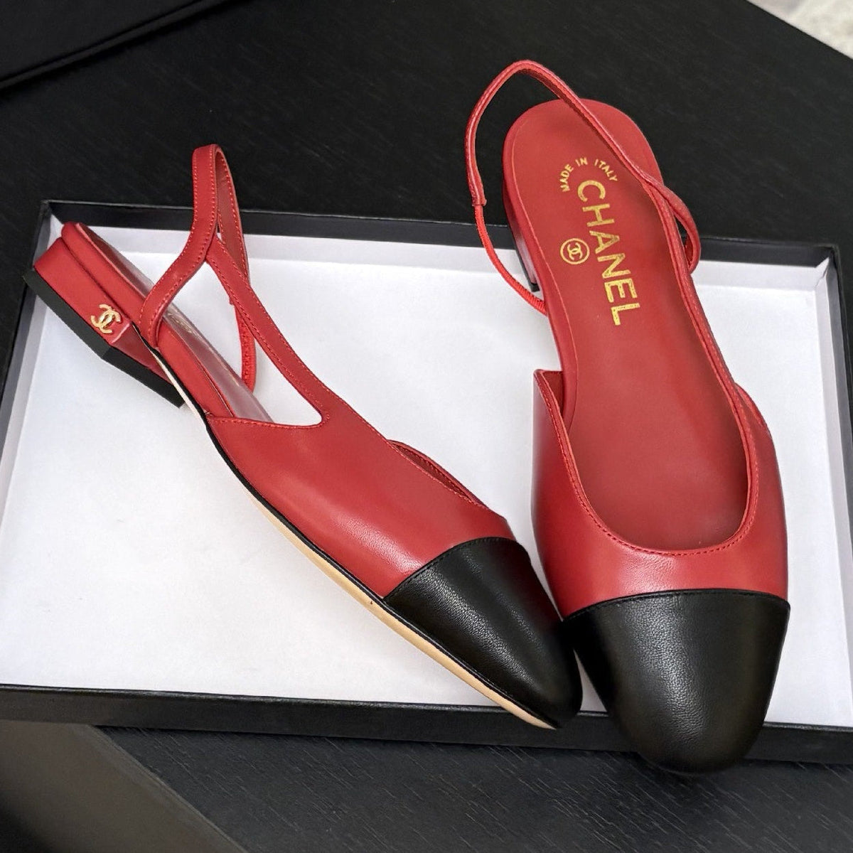 Chanel 2026 Two-Tone Slingback 2.0cm Cowhide 168114