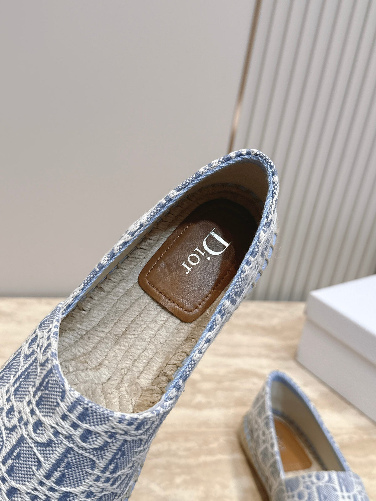 Dior 26s Siroco Espadrille Blue White Dior Oblique Canvas