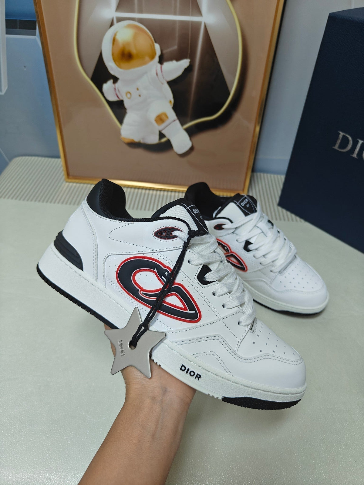 CD 26s Low Top Sneaker White Black Calfskin 518394