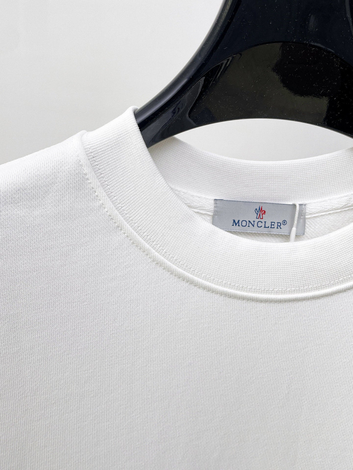 Moncler 26s Men Crewneck Sweatshirt Large Felt Logo 304851