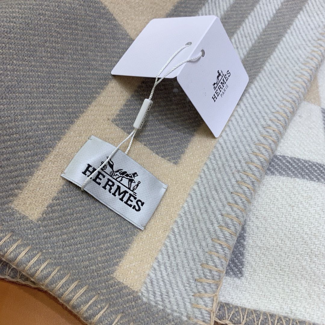 HM Ithaque Blanket Grey Wool Cashmere