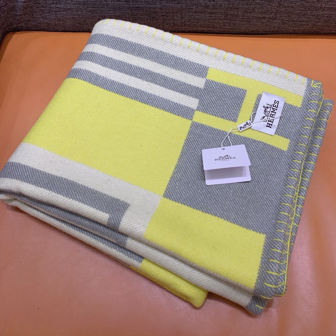 HM Ithaque Blanket Lime Wool Cashmere