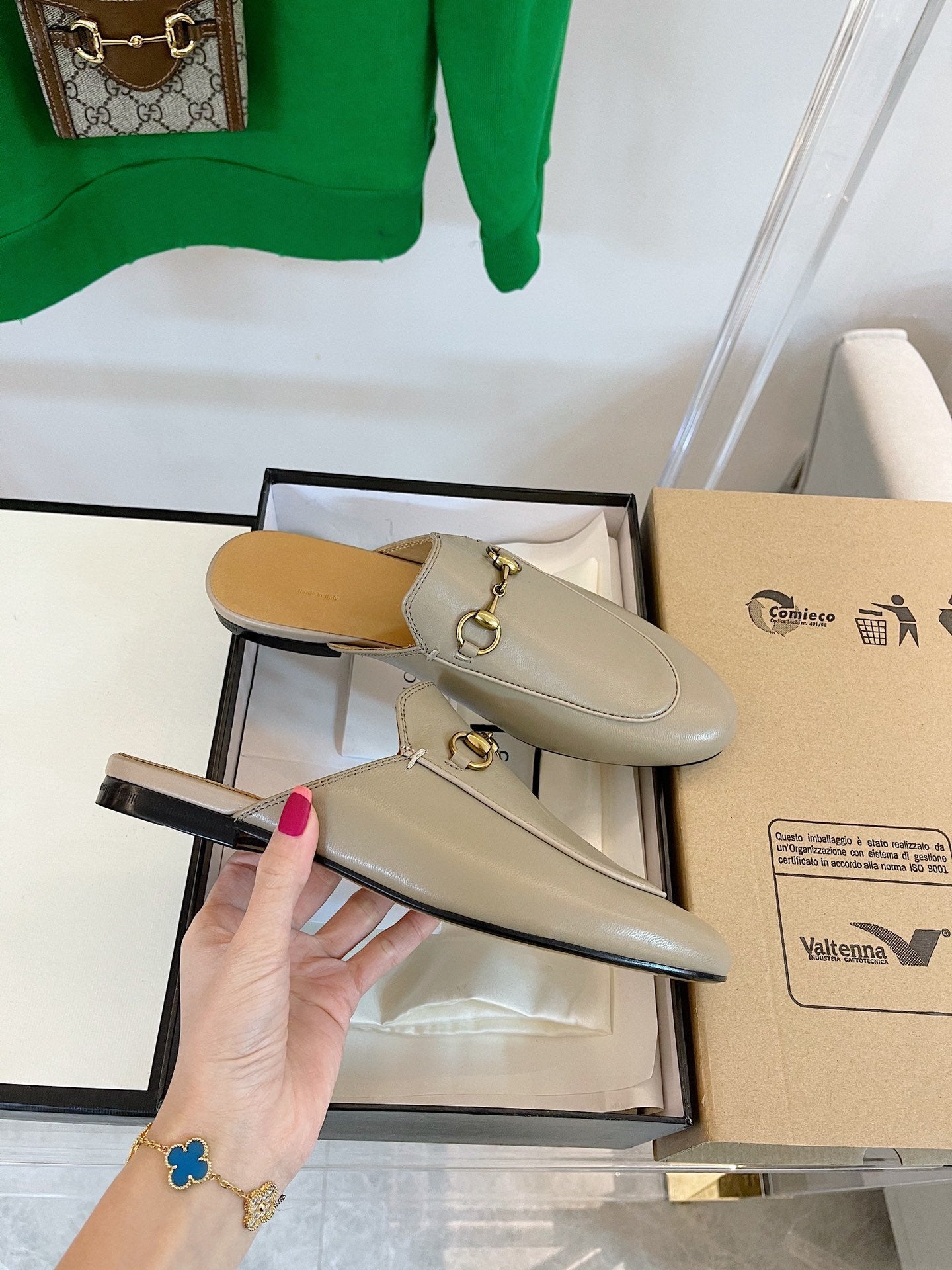 GG SLIPPER MULES BEIGE