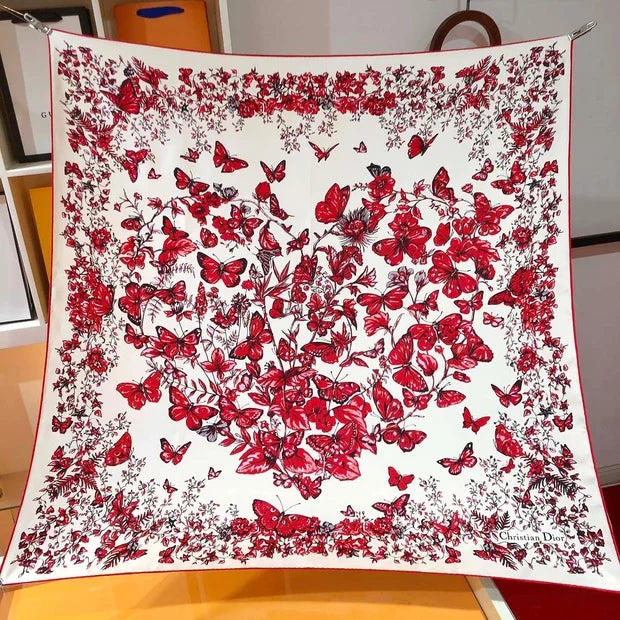 Dior 2026 Le Cœur Des Papillons Scarf 90cm Silk 183757