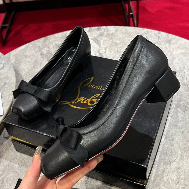 Christian Louboutin Mamadrague Block Heel Pumps Leather 825310