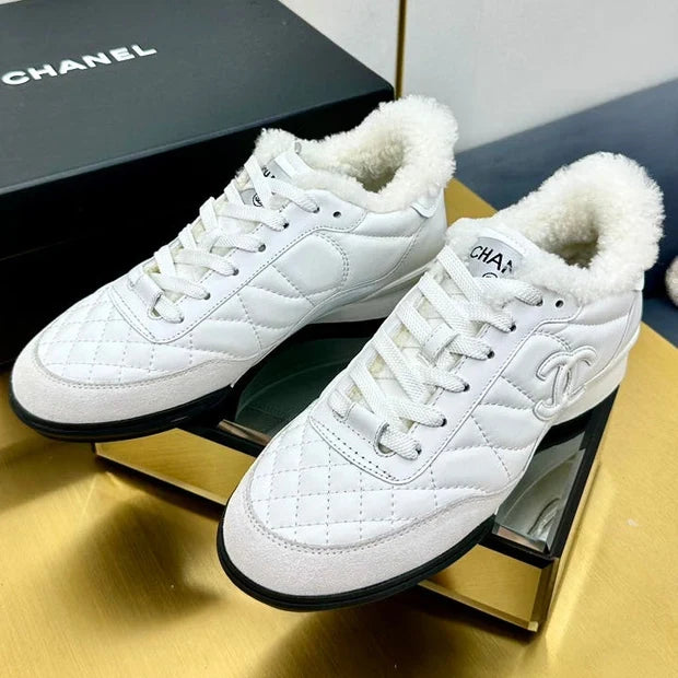 Chanel 2026 Quilted Shearling Sneakers Cowhide 986965