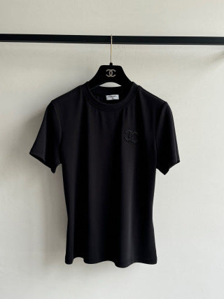CC Heavy Beaded Chanel Logo Cotton