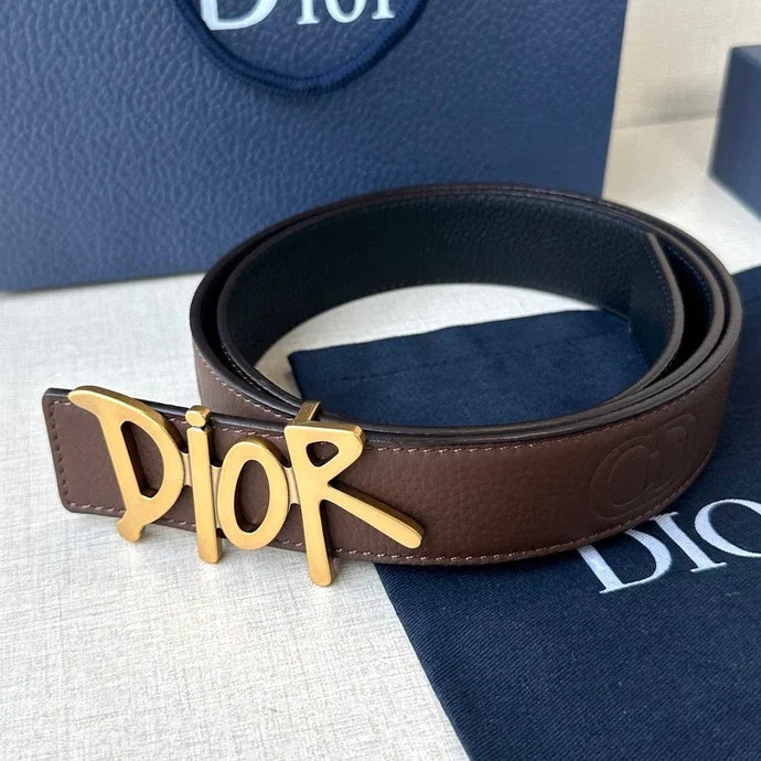 Dior 2026 Shawn Stussy Reversible Belt 35mm Calfskin