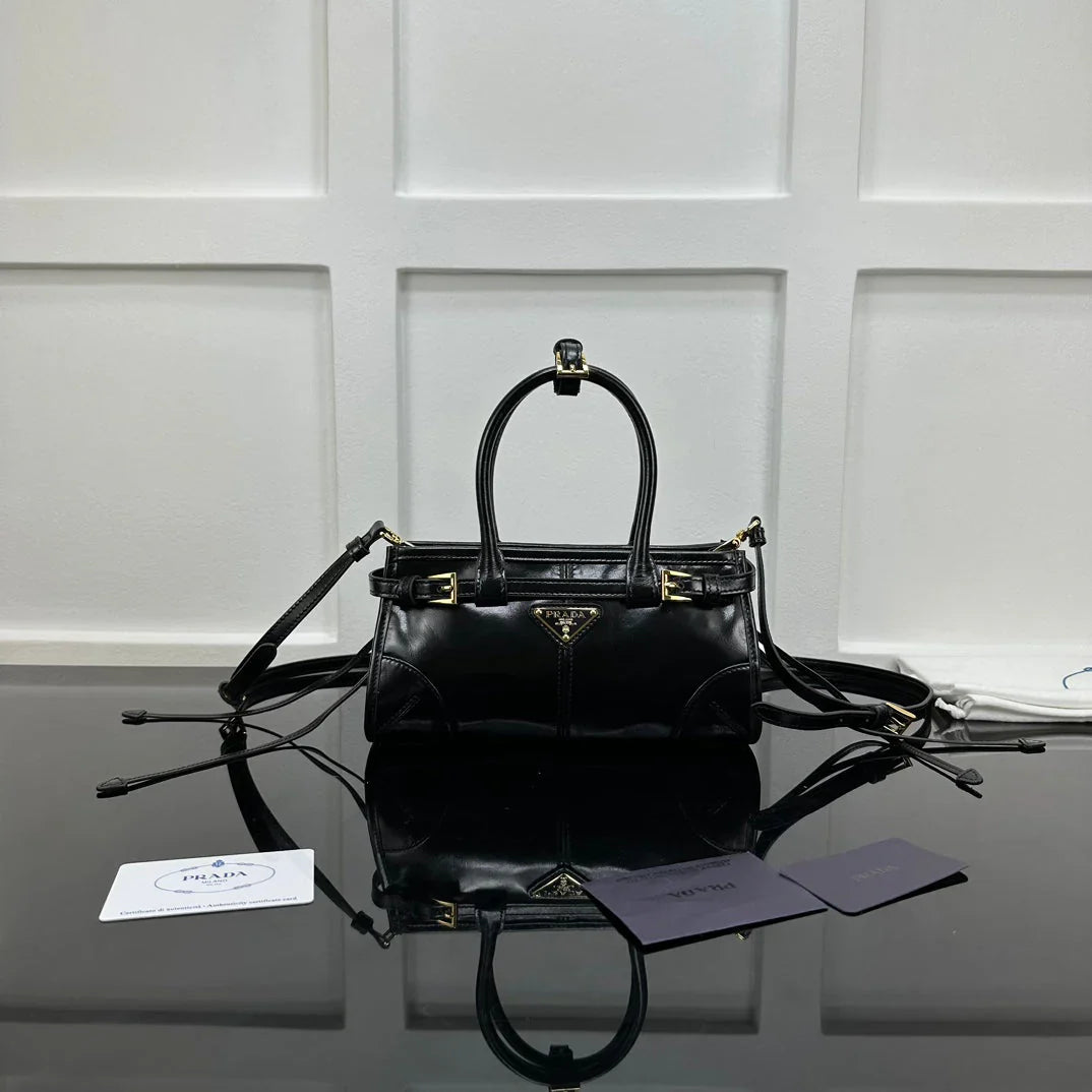 Prada 2026 Bonnie Mini Handbag 24cm Patent Leather