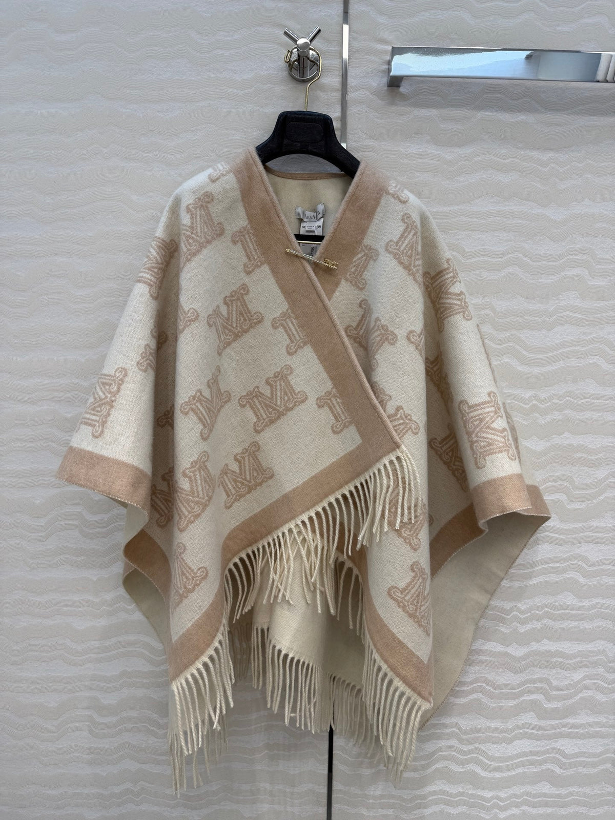 Max Mara 26S Monogram Fringe Poncho Cape 440931