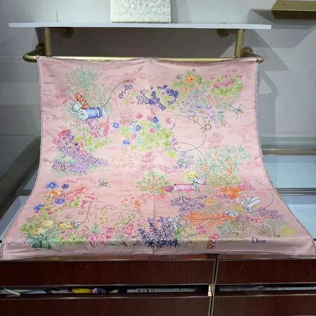 Dior 2026 Charming Garden Square Scarf 90cm Silk 207569