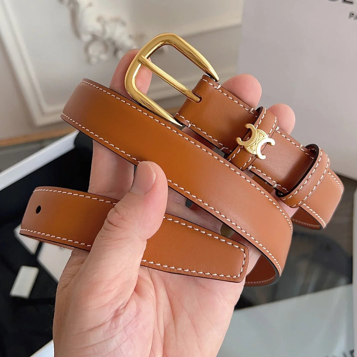 Celine 2026 Vivienne Belt 2.5cm Leather 194277