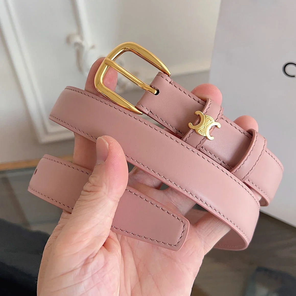 Celine 2026 Vivienne Belt 2.5cm Leather 194277