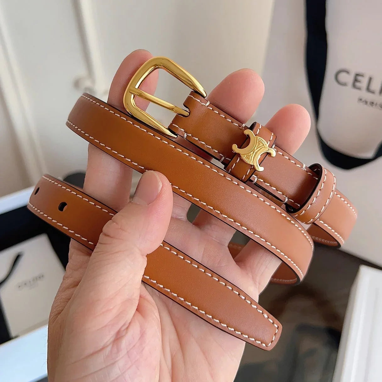 Celine 2026 Vivienne Belt 1.8cm Leather 194277