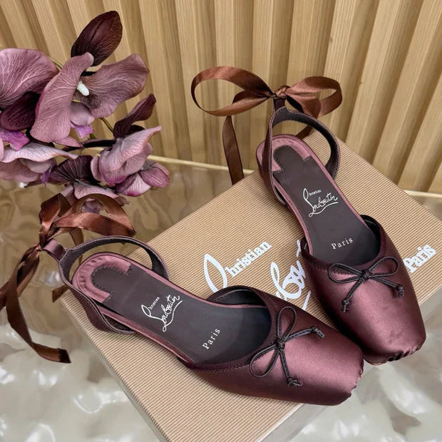 Christian Louboutin 2026 Sweetie Jane Strass Ballerina Flat Silk Leather 853090