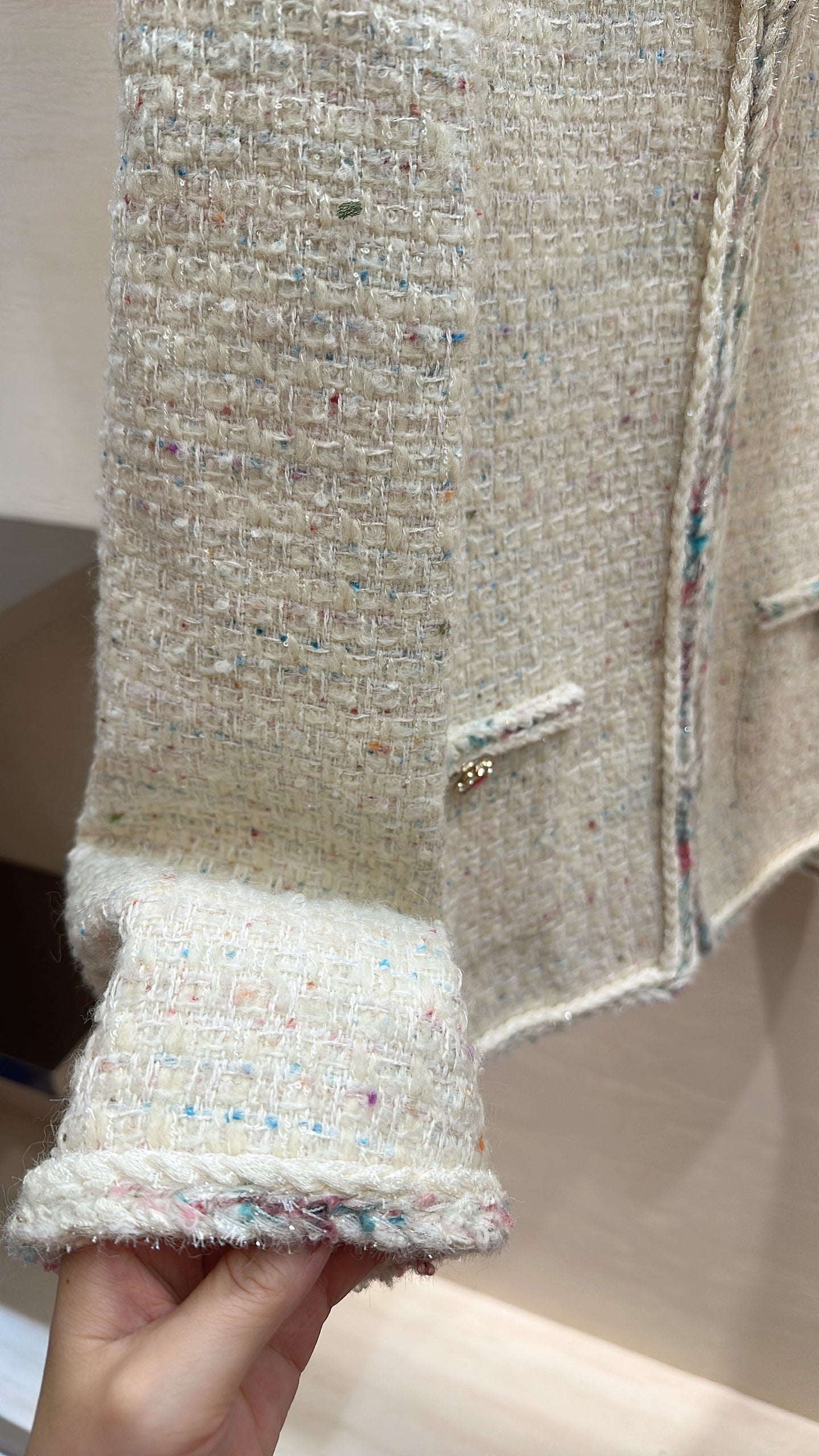 CC Cropped Jacket Cream Tweed 415608