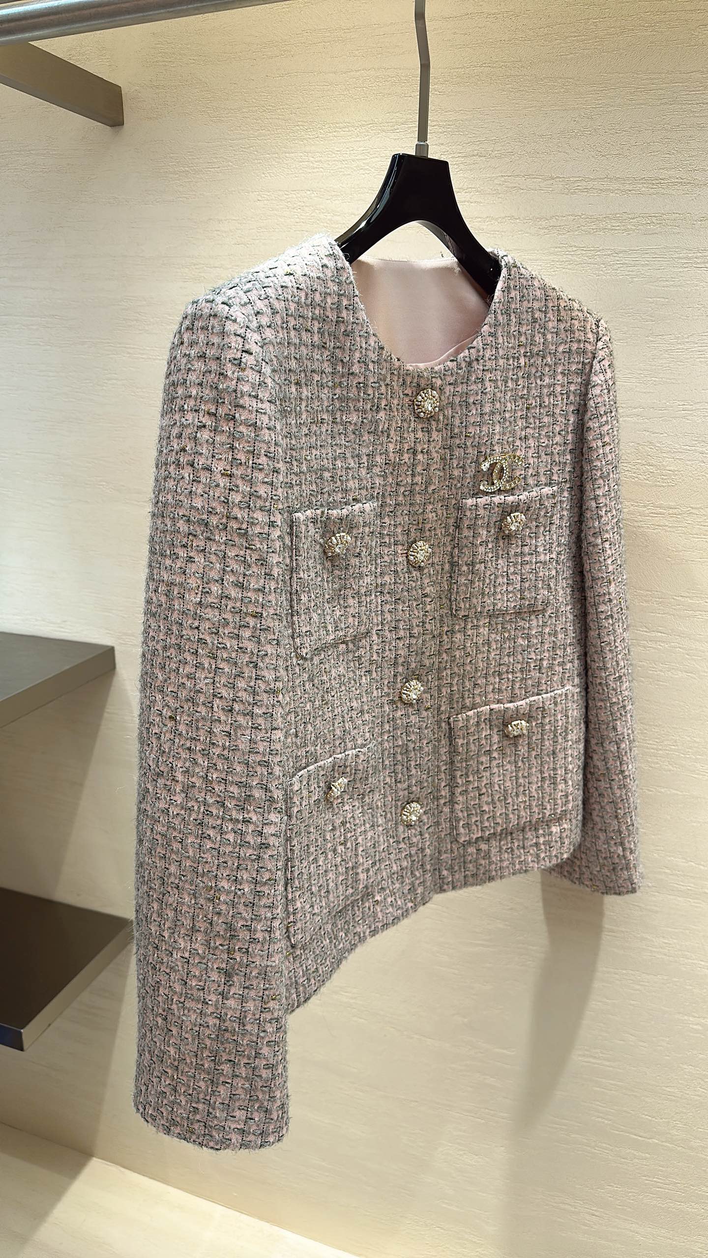 CC Jacket Dusty Pink Multicolor Tweed 415650