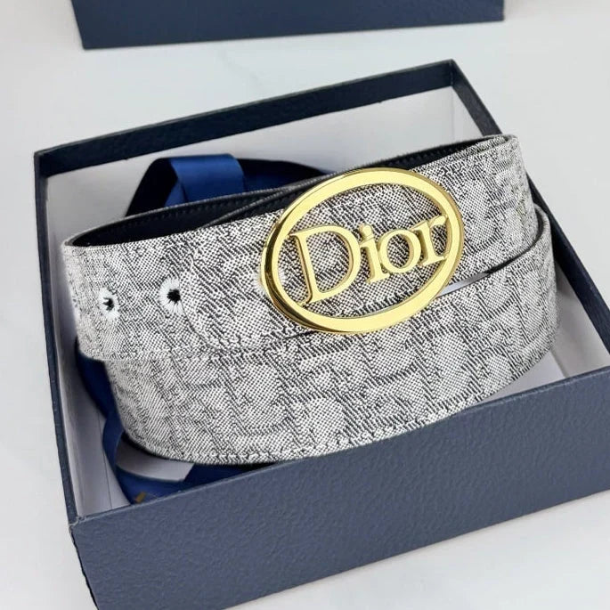 Dior 2026 Oblique Oval Logo Buckle Belt 35mm Canvas