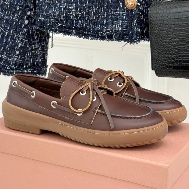 Miu Miu 2026 Lace-Up Loafers Suede Leather 991827