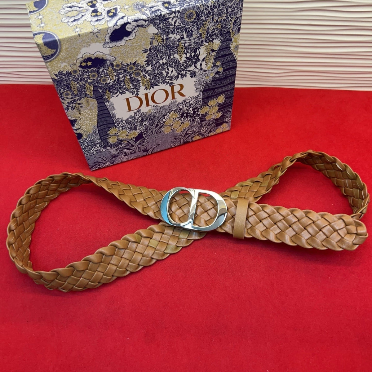 Dior 2026 Braided Belt 35mm Lambskin