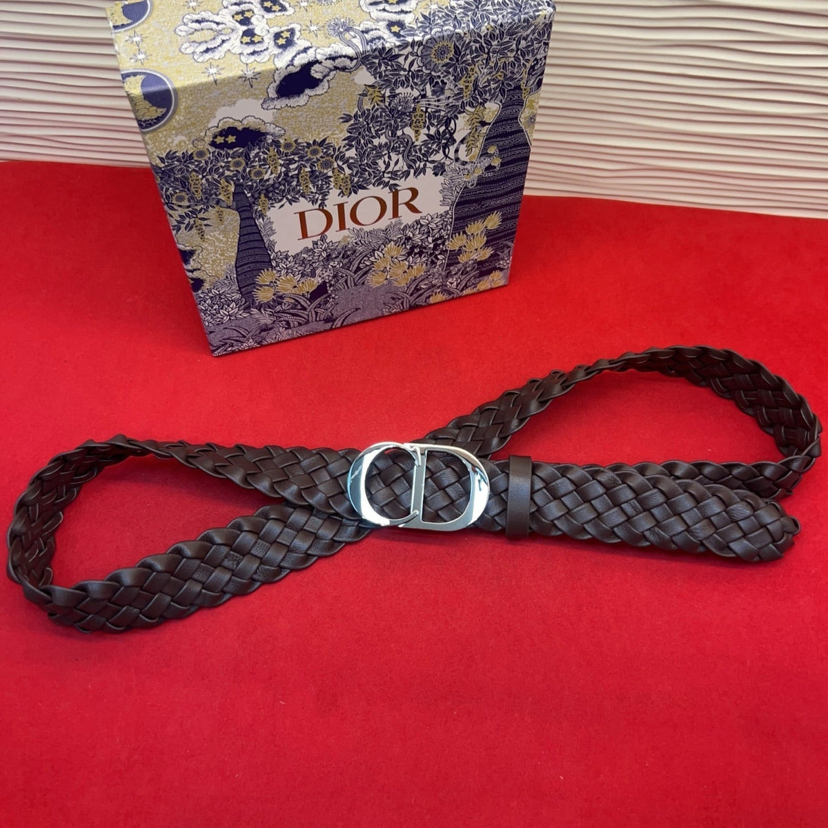 Dior 2026 Braided Belt 35mm Lambskin
