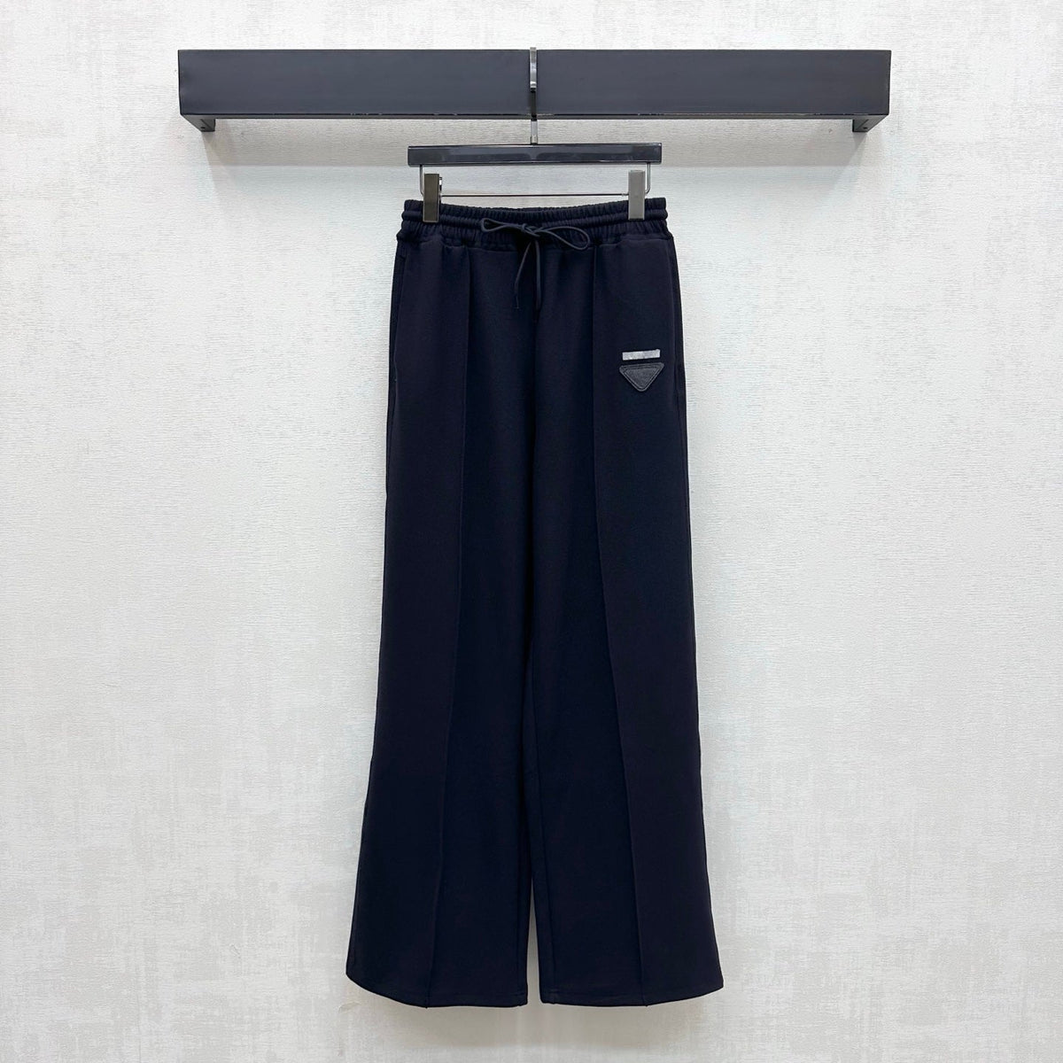 Prada 26s Triangle Logo Wide Leg Joggers Drawstring Cotton 4274853