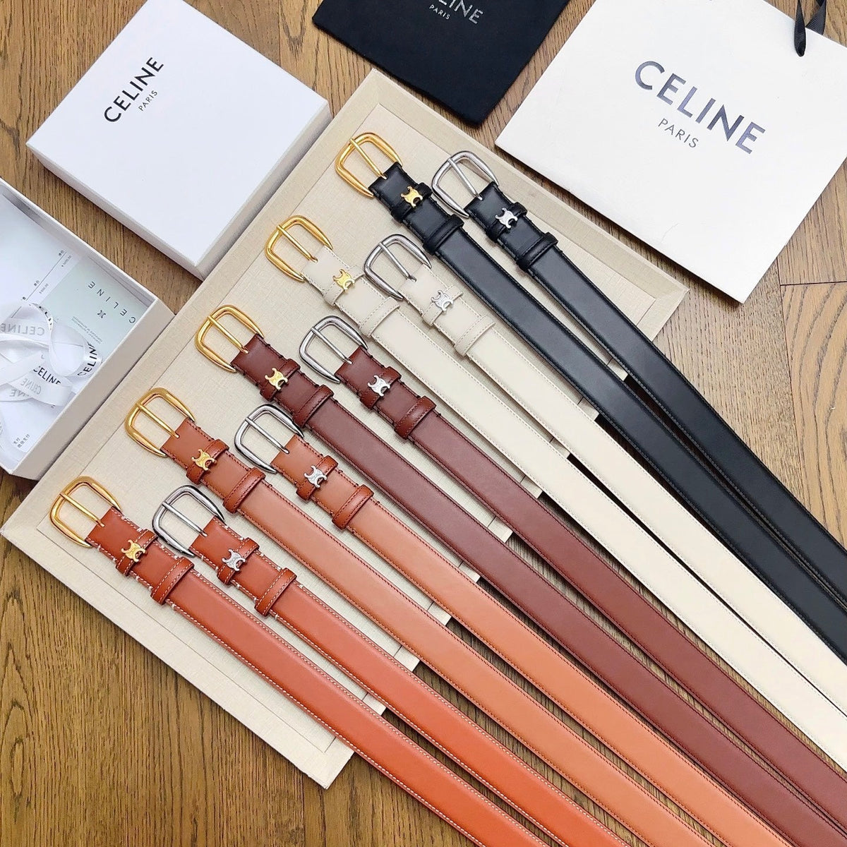 Celine 26s 3.0cm Belt Cowhide Leather 219545