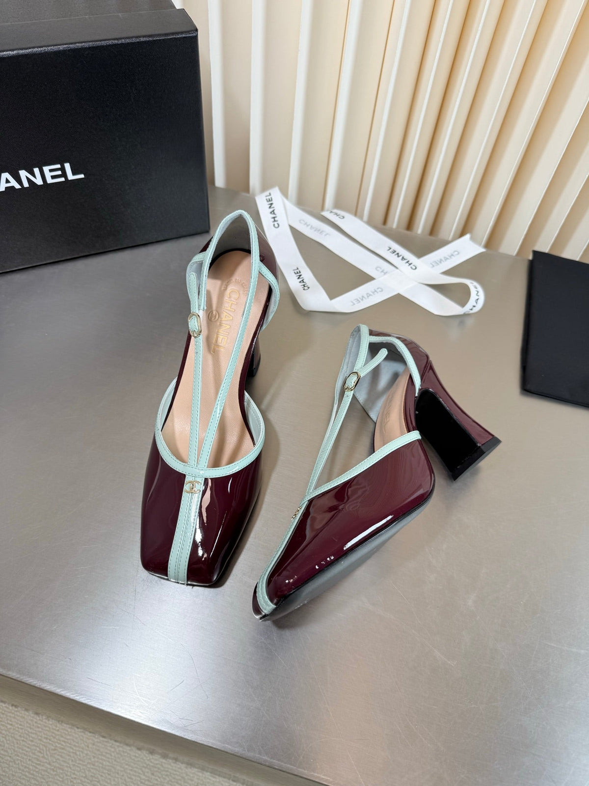 Chanel 2026 Strappy Square Toe Slingback 8.5cm Leather 190624
